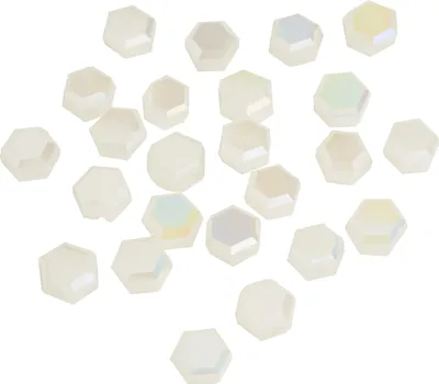 Produktbild von Glasschliffperlen Sechseck 4 mm, 24 Stück Weiß