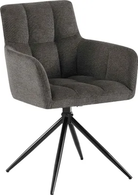 Produktbild von Esszimmerstuhl DEBAS - Stoff Dunkelgrau 59x59x87 cm | Essstühle Esszimmerstühle Küchenstühle Wohnzimmerstühle