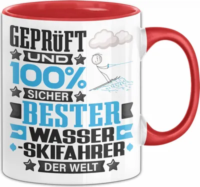 Produktbild von Wasserskifahrer Geschenk Lustiger Spruch für Wasserskifahrer Geschenkidee Bester Wasserskifahrer Der Welt (Rot)