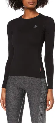 Produktbild von Odlo BL Top Crew Neck LS Merino 200 Damen – Langarm Shirt, schwarz