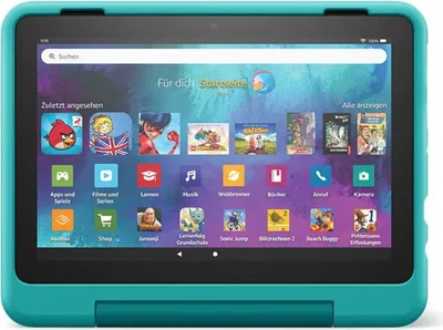 Produktbild von Amazon Fire HD 8 Kids Pro Tablet (2022) 20,3 cm (8 Zoll) HD Display, ab 6 Jahren, 32 GB Speicher, kindgerechte Hülle in Blaugrün