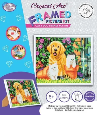 Produktbild von Crystal Art Katze und Hund 21x25cm
