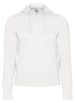 Obrázok produktu pre Dámska mikina, kapucňa, zips - B&C HOODED FULL ZIP/W - white - veľkosť L