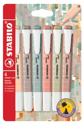 Produktbild von STABILO Textmarker -  swing cool NatureCOLORS - 6er Pack - 6 Farben