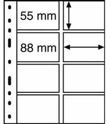 Produktbild von Kunststoffhüllen OPTIMA, 4er Einteilung, für Telefonkarten,klar, 10er Pack