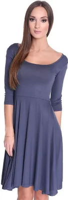 Produktbild von Damen Kleid mit U-Ausschnitt Top; Grafit/S/M 36/38