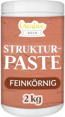Produktbild von Creative Deco Strukturpaste Feinkörnig 2kg | Ziegelrote Spachtelmasse für Acrylmalerei | Modellierpaste für Kunstprojekte, Acrylfarbe, DIY, 3D-Effekte, Texturen