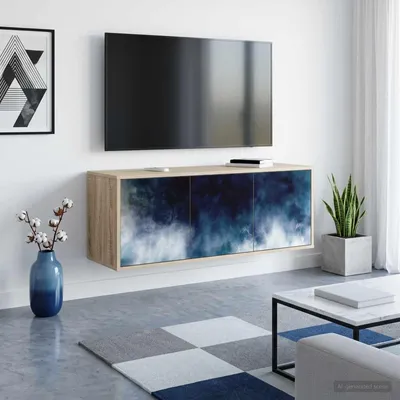 Imagen del producto de Maison Exclusive - Mueble de pared para televisor, modelo RAALTE, 102 x 33 x 40 cm, acabado en roble Sonoma