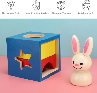 Zdjęcie produktu dla Drewniana układanka dla niemowląt edukacyjna zabawka interaktywna dla dzieci Królik KidBaby