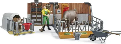 Produktbild von Bruder bworld Kuh- und Kälberstall mit Landwirt