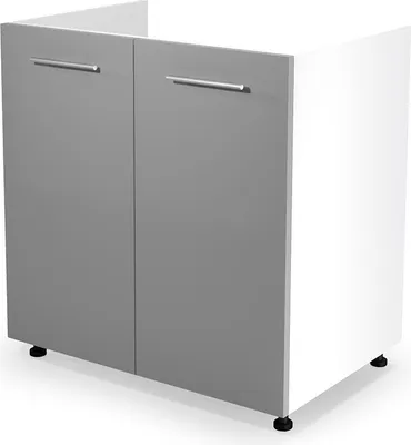 Zdjęcie produktu dla Halmar Szafka kuchenna pod zlew Vento DK-80/82 - biały / jasnoszary wysoki połysk