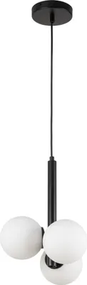 Immagine prodotto di Lampada a sospensione decorativa nera moderna 3 sfere di vetro bianche Perla 3xG9 12W Sigma Lighting