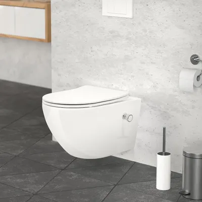 Productafbeelding van Wandcloset met Bidetfunctie - Hangend Toilet - Badkamer Hygiëne - Randloos Keramiek - 52 cm - Wit
