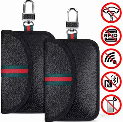Produktbild von STILVORA Schlüsseletui mit Litchi-Textur, RFID Autoschlüssel Schutz, Autoschlüssel Schutz Tasche, 2er Set Autoschlüssel Schutzhüllen