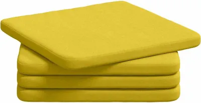 Produktbild von vidaXL Sitzkissen 4 pcs Helles Gelb 40 x 40 x 3 cm Stoff