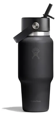 Obrázek produktu pro Hydro Flask 710 ml, široká láhev s flexibilní slámkou a cestovním víčkem, černá