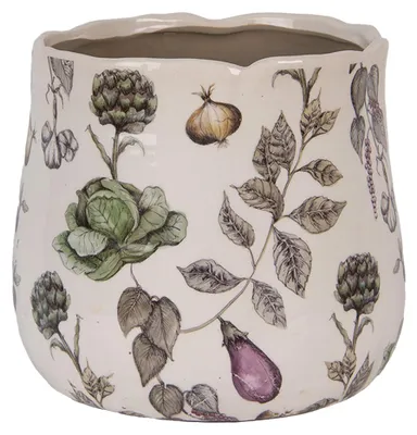Obrázok produktu pre Clayre & Eef Kvetináč Ø 21x19 cm Béžová keramika Zelenina