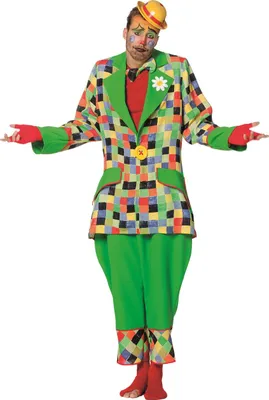 Produktbild von W5320-52 bunt-grün Herren Clown Kostüm Gr.52