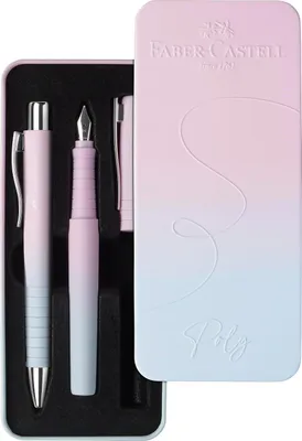Productafbeelding van Faber-Castell 2-delig - Schrijfset Poly Pen blushing sky