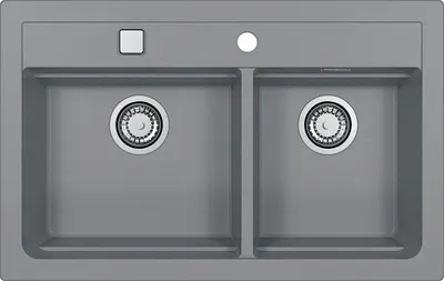 Produktbild von ALVEUS GRANITAL Spüle ATROX 50 in CONCRETE mit Pop-up-Siphon / Granitspüle