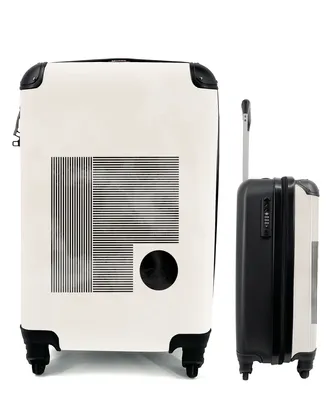 Produktbild von MuchoWow® Koffer Handgepäck Trolley Rollkoffer Kleine Reisekoffer mit 4 Rollen - Quadratisch - Minimalismus - Abstrakt - Cabin Size < 55x40x23 cm & 55x40x20 cm - Fotokoffer - Kabinenkoffer - Boardgepäck - Reise-Box - Reisekoffer - Reisegepäck - Koffer mit Bild - Trolley für Kinder
