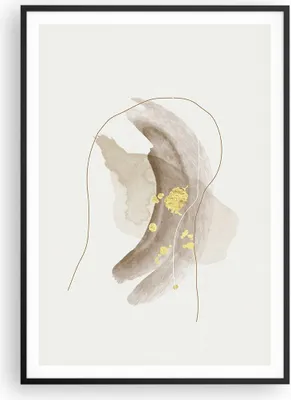 Produktbild von Gerahmtes Poster - Schwarzer Rahmen - Braun Abstraktion Gold - 70x100 cm - Wand Bild - Wanddeko - Wandbilder - Kunstposter - Wandposter - Bilderrahmen - Bilder - Kunstdruck - P2BPA70x100-4910