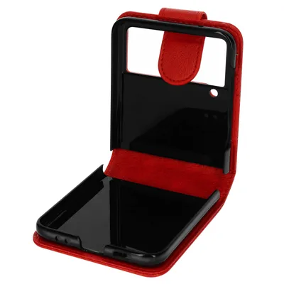 Produktbild von Kunstlederhülle mit Magnetlasche für Samsung Galaxy Z Flip4 – Rot