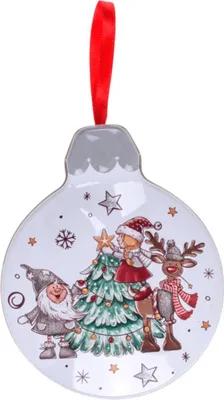 Produktbild von Blechdose mit Weihnachtsmotiv Christbaumkugel ca. 14 x 12 cm Keksdose