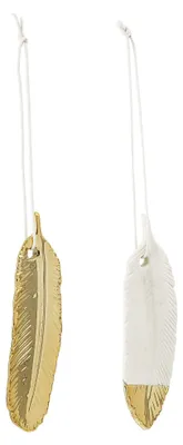 Immagine prodotto di Decorazione in Vetroceramica - Dorata con bianco - 3 cm x 10 cm