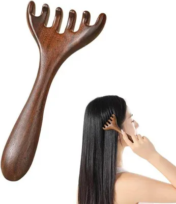 Productafbeelding van Holzkopmassage - Haarborstel - Massageborstel - Verwijdering - Gereedschap voor hoofdmassage - Kopmassage - Therapie voor ontspanning