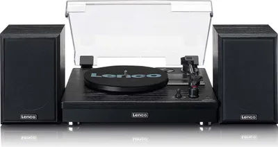 Produktbild von Lenco - LS-101BK - Plattenspieler aus Holz mit Riemenantrieb