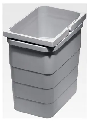 Produktbild von eins2vier Abfallsammler Höhe: 220 mm Volumen 5,5 Liter 153 x 230 mm alugrau