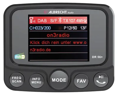 DAB+ Autoradio-Adapter DR56+ mit Bluetooth, FM-Transmitter, schwarz