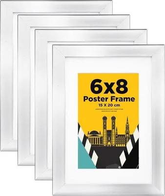 Productafbeelding van Famanu fotolijsten, 15x20 cm, set van 4 - Robuuste fotolijsten van hout met echt glas, geschikt voor wand- en tafeldecoratie