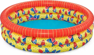 Produktbild von Bestway Aufblasbares Kinderbecken 3 Ringe Schmetterlinge 168x38 cm +2 Jahre Garten 51202