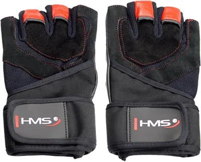 Produktbild von HMS - Handschuhe für Herren/Damen Unisex, Fitnessstudio, Leder PP13081 (L) (Schwarz/Rot)