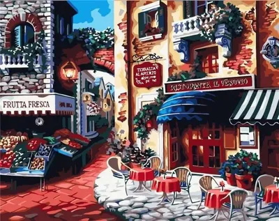 Obrázek produktu pro Malování podle čísel – Italské náměstí, 40 x 50 cm – ArtiFly