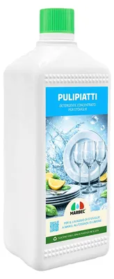 Immagine prodotto di Detergente piatti concentrato sgrassatore, efficace in acqua fredda Marbec PULIPIATTI - 1LT