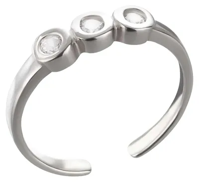 Produktbild von Zehenring Zehring Zirkonia Kristalle Fassung 925 Silber