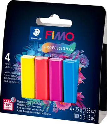 Obrázek produktu pro Staedtler FIMO 8043-S1, Modelářská hlína, Různé barvy, Dospělý, 4 kusů, Chlapec/děvče, 4 barva/barev