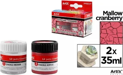 Immagine prodotto di Vernice acrilica lampone + agente crepla 2x35ml