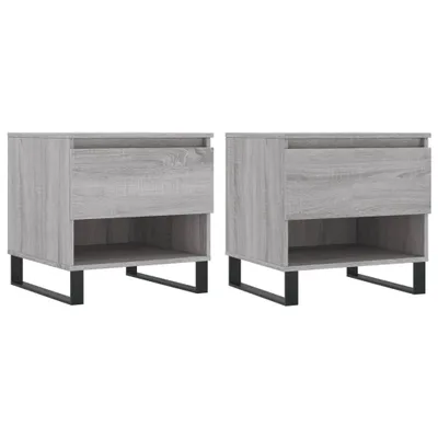 Produktbild von vidaXL Couchtische 2 Stk. Grau Sonoma 50x46x50 cm Holzwerkstoff