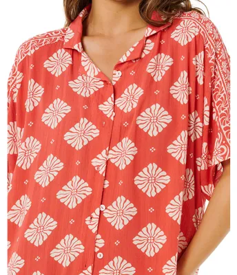 Zdjęcie produktu dla Koszulka damska Rip Curl  VENTURA VISCOSE S/S SHIRT, rozmiar: S, kolory: czerwony