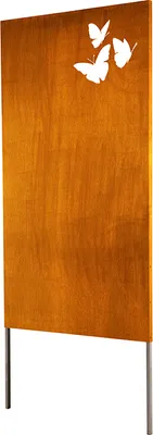Produktbild von HOME DELUXE - Sichtschutz BUTTERFLY - 180 x 100 cm - wetterbeständig, edle Rostoptik I Rostschild, Gartenstecker, Roststecker