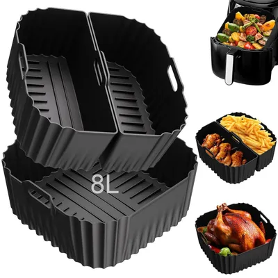 Immagine prodotto di Set di 3 stampi in silicone per friggitrici ad aria, formato XXL, compatibili con modelli da 8 litri/8,3 litri