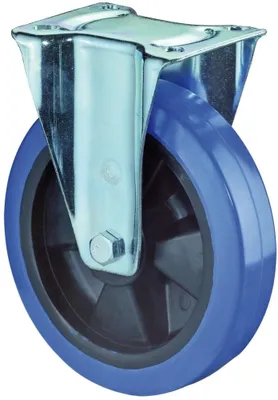 Image de BS Roulettes Roulette fixe diamètre 100mm capacité de charge 140kg roue en caoutchouc plein élastique plateau 104x80mm - L410.B61.101