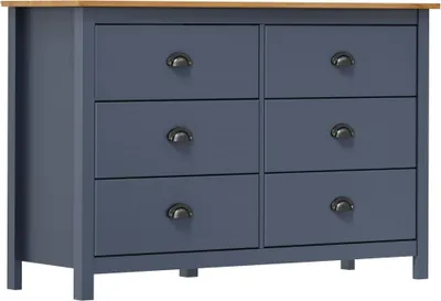Produktbild von Sideboard Hill Grau 125x40x80 cm Massivholz Kiefer
