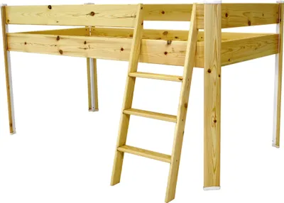 Image de Lit mi-hauteur compact pour enfants - Brut (sans vernis)