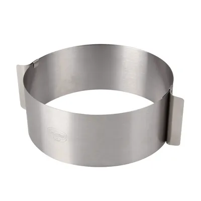 Image de Oetker Ø16- Ø30cm, réglable, parfait pour les gâteaux à couches, avec deux poignées pour tirer, (couleur : argent)