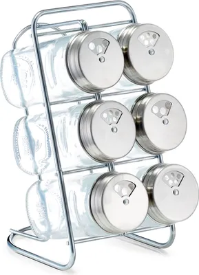 Image de Boîte à épices, set avec support et récipients pour aliments en vrac.
